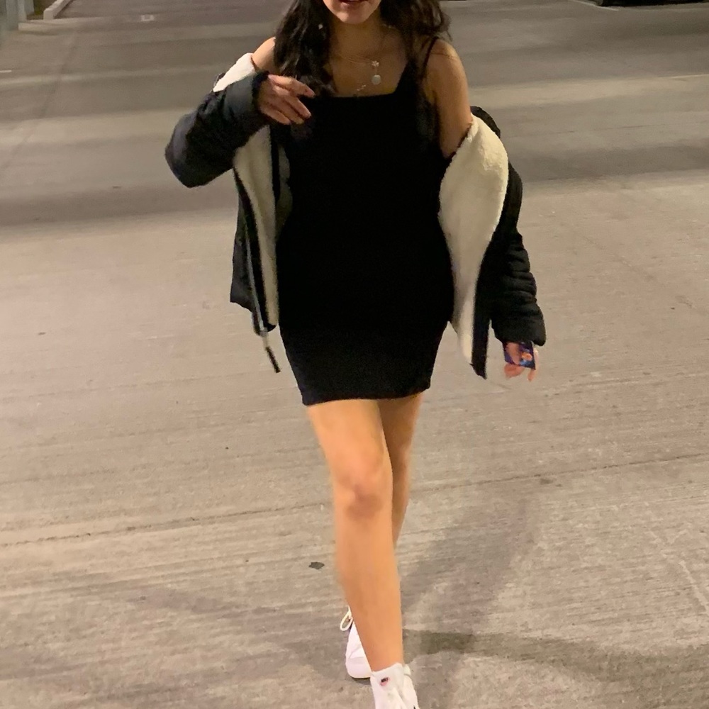 Black dress with open back/ribbon on back